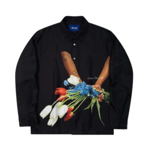 Chemise en soie Awake Flowers Noir 314691
