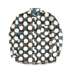 Chemise en flanelle à pois Awake Bleu 314706