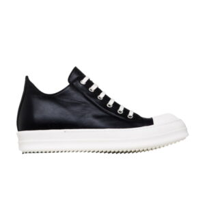 Rick Owens Ramones Baskets basses en cuir noir RU17F8891 LPO 91