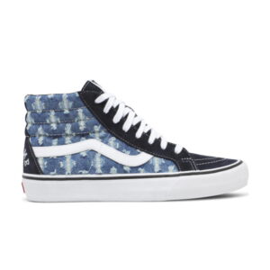 Baskets Supreme x Vans Sk8-Hi en denim bleu Hole Punch VN0A38Z32DD