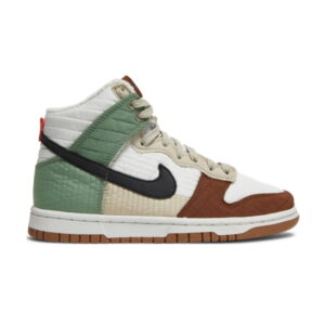 Baskets Wmns Nike Dunk High LX Toasty Summit Blanc/Noir/Oil Vert/Rattan DN9909 100