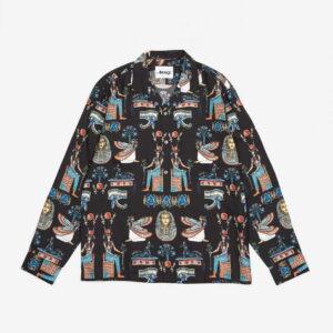 Chemise boutonnée égyptienne Awake Noir 338251