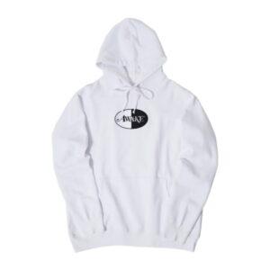 Sweat à capuche avec patch logo fendu brodé Awake Blanc Blanc 336792