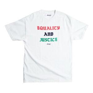 T-shirt Awake Égalité et Justice Blanc Rouge 336965