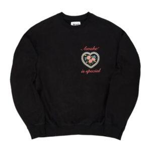 Awake Is Special Sweat-shirt à col rond Noir Blanc 336773