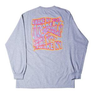 Awake Wave Logo L/S Tee Gris Chiné 337917