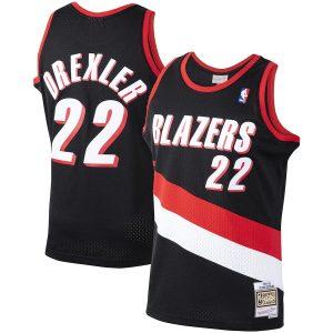 Maillot de basket-ball 1991-92 Mitchell & Ness # 22 Clyde Drexler Noir Portland Trail Blazers Hardwood Classics Swingman Jersey Noir 331714