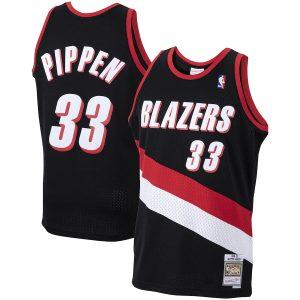 Maillot de basket-ball 1999-00 Mitchell & Ness # 33 Scottie Pippen Noir Portland Trail Blazers Hardwood Classics Swingman Jersey Noir 331694