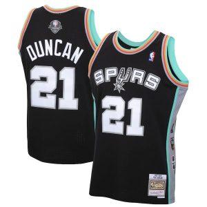 Maillot de basket-ball 2020 Mitchell & Ness Tim Duncan noir San Antonio Spurs édition spéciale Hardwood Classics Swingman Jersey noir 332052