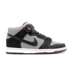 Nike Dunk Mid Pro SB Gris Laser Crimson Noir/Gris de base moyen/Laser Crimson 314383 018