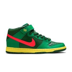 Nike Dunk Mid Pro SB Watermelon Lucky Vert/Atmc Rd-Frtrss Grn 314383 363