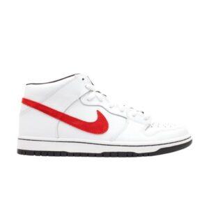 Nike Dunk Mid Pro SB Blanc Sport Rouge Noir Blanc/Sport Rouge-Noir 314383 100
