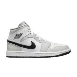 Wmns Air Jordan 1 Mid Gris Brouillard Baskets Blanc BQ6472 015