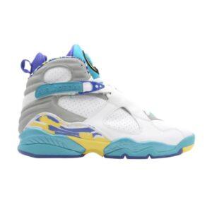 Femme Air Jordan 8 Blanc Aqua Noir 316836 161