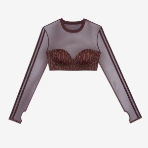 adidas Ivy Park Monogram Crop Top Marron Sauvage/Rouge Nuit Marron Sauvage/Rouge Nuit 333062