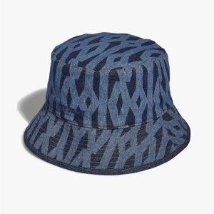 Panama adidas Ivy Park Réversible Monogram Bucket Hat Bleu Foncé Jaune 330338