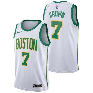 2021-22 Boston Celtics #7 Jaylen Brown City Edition Swingman Maillot Blanc Blanc 330034