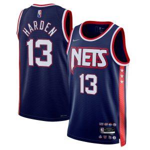 Maillot de basket-ball 2021-22 Brooklyn Nets #13 James Harden City Edition Swingman Jersey Marine 330064