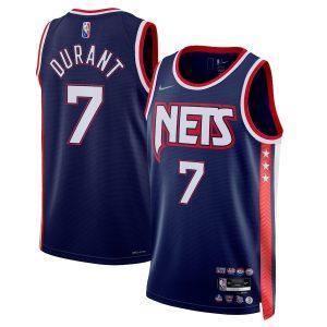 2021-22 Brooklyn Nets #7 Kevin Durant City Edition Swingman Maillot Marine 330074