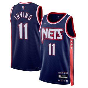 2021-22 Brooklyn Nets # 11 Kyrie Irving City Edition Swingman Maillot Marine 330054