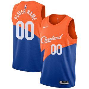 Maillot Swingman Nike City Edition des Cleveland Cavaliers 2021-22 – Personnalisé Bleu Orange Or 330302