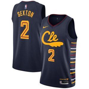 Maillot de basket-ball 2021-22 Cleveland Cavaliers #2 Collin Sexton City Edition Swingman Jersey Marine 330212