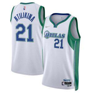 Maillot de basket-ball 2021-22 Dallas Mavericks #21 Frank Ntilikina City Edition Swingman Jersey blanc 330543