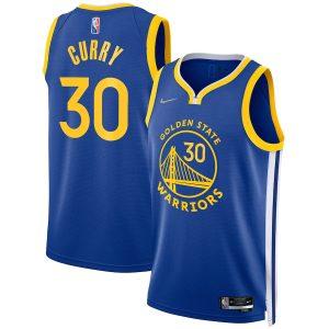 Maillot de basket-ball des Golden State Warriors 2021-22 #30 Stephen Curry Maillot Swingman édition 75e anniversaire – Royal Royal 330613