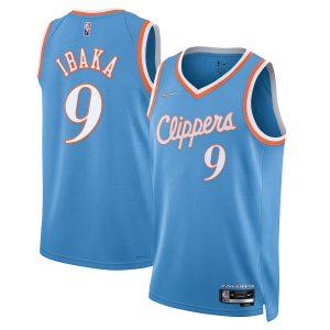 Maillot de basket 2021-22 Los Angeles Clippers #9 Serge Ibaka City Edition Swingman Jersey Bleu 330764