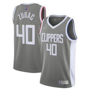 Maillot de basket-ball des Los Angeles Clippers 2021-22 # 40 Ivica Zubac Earned Edition Swingman Jersey Gris 330874