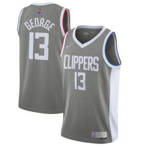 Maillot de basket-ball 2021-22 Los Angeles Clippers #13 Paul George Earned Edition Swingman Jersey Gris 330854