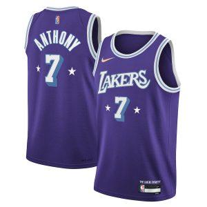 Maillot de basket-ball des Lakers de Los Angeles 2021-22 #7 Carmelo Anthony City Edition Maillot Swingman Violet 331040