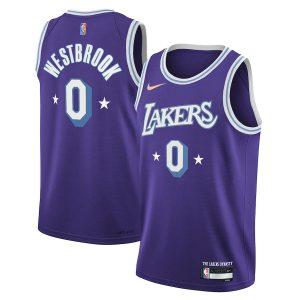 Maillot de basket-ball 2021-22 Los Angeles Lakers #0 Russell Westbrook City Edition Maillot Swingman Violet 331030