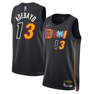 Maillot de basket-ball 2021-22 Miami Heat #13 Bam Adebayo City Edition Swingman Jersey noir 331110