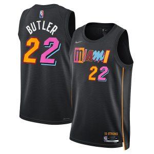 Maillot de basket-ball 2021-22 Miami Heat #22 Jimmy Butler City Edition Swingman Jersey noir 331140