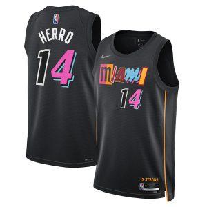 Maillot de basket-ball 2021-22 Miami Heat #14 Tyler Herro City Edition Swingman Jersey noir 331130