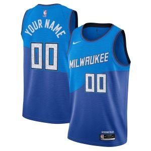 Maillot Swingman Milwaukee Bucks Nike City Edition 2021-22 – Bleu personnalisé 331281