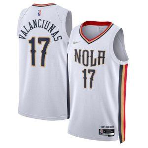 Maillot de basket-ball 2021-22 New Orleans Pelicans #17 Juan Valanciunas City Edition Swingman Jersey Blanc 331372