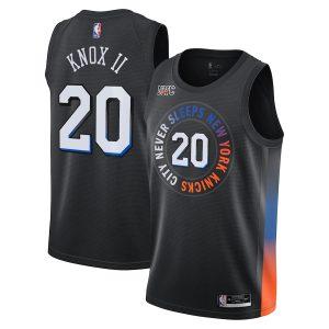 Maillot de basket-ball 2021-22 New York Knicks #20 Kevin Knox II City Edition Swingman Jersey multicolore 331415