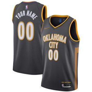 Maillot Swingman Oklahoma City Thunder Nike City Edition 2021-22 – Personnalisé Gris Jaune Gris 331506