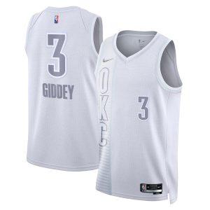 Maillot de basket-ball 2021-22 Oklahoma City Thunder #3 Josh Giddey City Edition Swingman Jersey blanc 331496