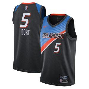 2021-22 Oklahoma City Thunder #5 Luguentz Dort City Edition Swingman Jersey Maillot de basket-ball Rose 331456
