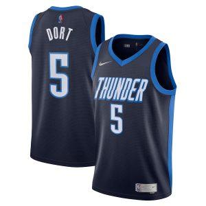 2021-22 Oklahoma City Thunder #5 Luguentz Dort Earned Edition Swingman Jersey Maillot de basket-ball Noir 331435