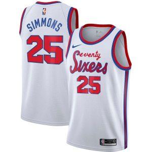 Maillot de basket-ball 2021-22 Philadelphia 76ers #25 Ben Simmons Classic Edition Swingman Jersey Blanc 331616