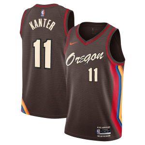 Maillot de basket-ball 2021-22 Portland Trail Blazers #11 Enes Kanter City Edition Maillot Swingman Noir 331804