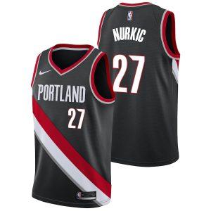 Maillot de basket-ball 2021-22 Portland Trail Blazers #27 Jusuf Nurkic Icon Swingman Jersey Noir 331814