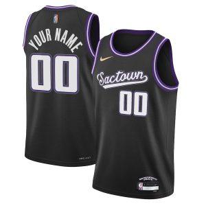 Maillot Swingman Nike City Edition des Sacramento Kings 2021-22 – Personnalisé Noir Noir 332012