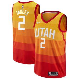 Maillot de basket-ball 2021-22 Utah Jazz #2 Joe Ingles City Edition Swingman Jersey Orange 332143