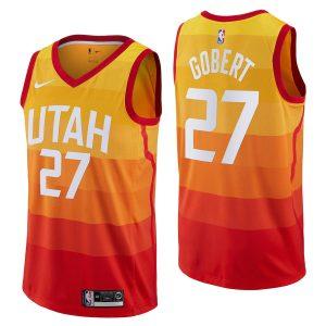 Maillot de basket-ball 2021-22 Utah Jazz #27 Rudy Gobert City Edition Swingman Jersey Orange 332153