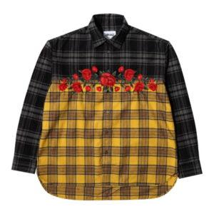 Chemise en flanelle rose brodée Awake Jaune 343321
